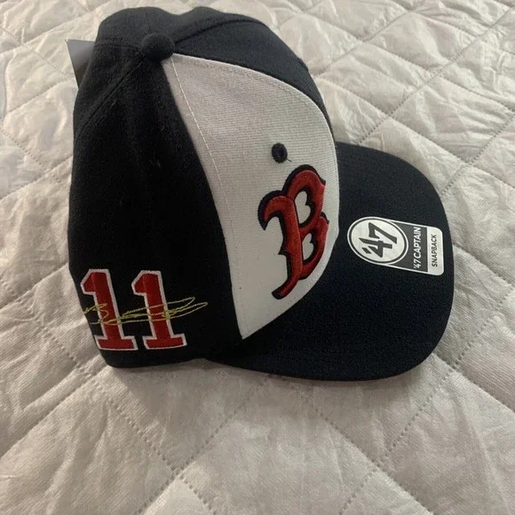 Boston Red Sox BOS MLB Players 47 Fitted Cap Authentic Hat Navy Blk Red White😀 - Picture 2 of 10